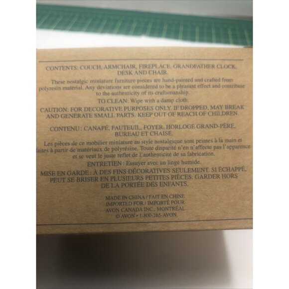 Avon Collectibles Victorian Memories Miniature Doll Furniture Library Nos - Picture 16 of 16